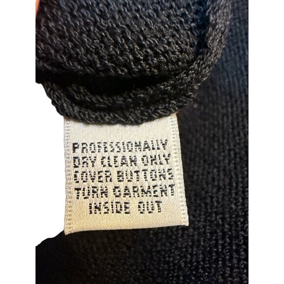 St. John Bodycon V-Neck Dress With Rhinestone Embellished Top Black Size 12 EUC - Picture 8 of 8